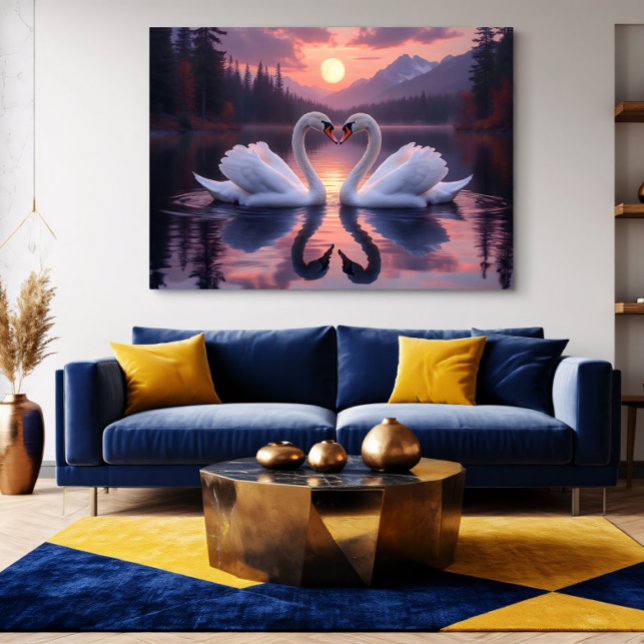 Svanar under Kärlek Måne Poster (Skapare uppladdad)
