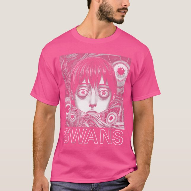 Svanar ursprungliga estetiskt Fläkt-design T Shirt (Framsida)