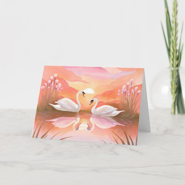 Svanar vid solnedgången i går kväll var magisk kort (Framsida)