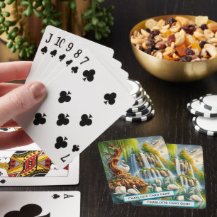 Svanar vid vattenfall Oasis Monogram Go Fish Game Casinokort