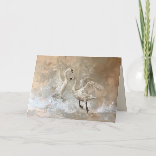 Svanar - Vik kort för hälsning (Framsida)