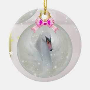 SvanBauble i julprydnad Julgransprydnad Keramik
