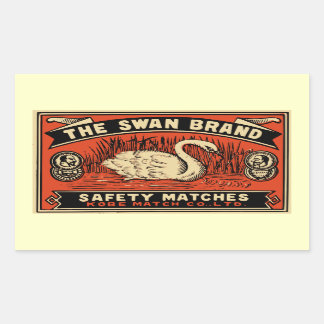 Svanen brännmärker säkerhetsmatcher rektangulärt klistermärke