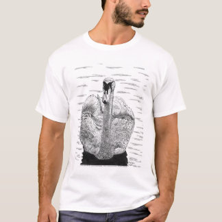 Svanen skrivar och bläckteckningen tee shirt