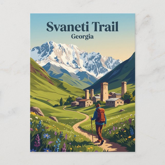 Svaneti Trail Georgien Vykort (Framsida)