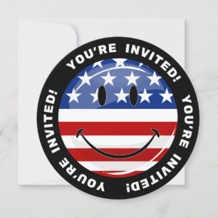Sväng amerikansk Flagga Inbjudningar
