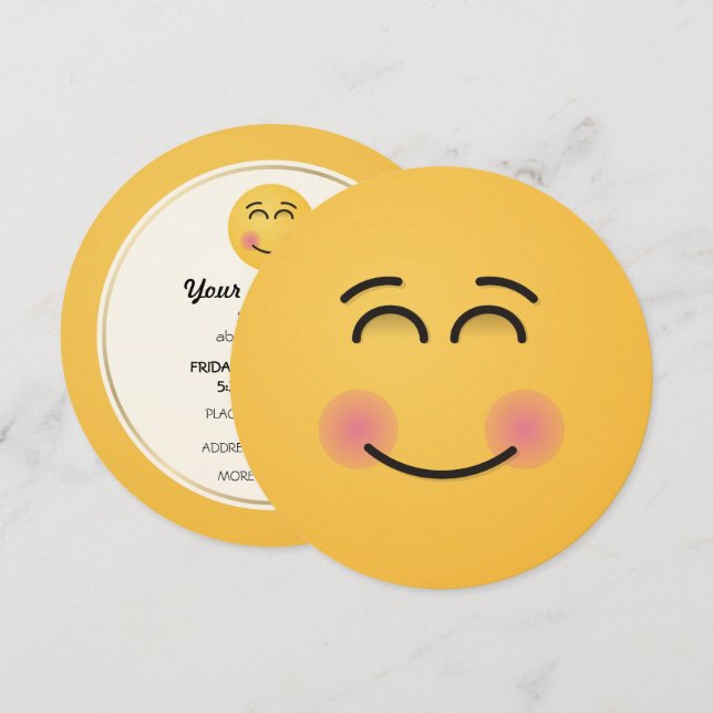 Sväng Ansikte med leende Öga Inbjudningar (Fram/baksida)