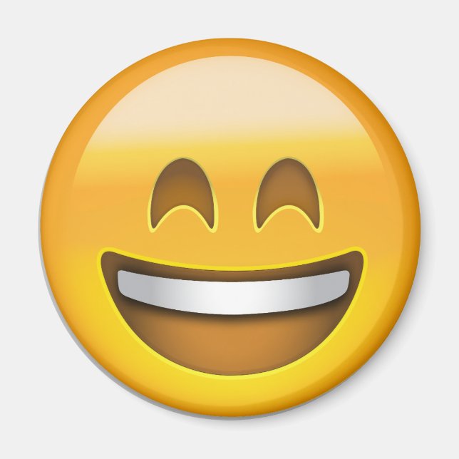 Sväng Ansikte med öppen mun och leende Öga Emoji Magnet (Framsidan)