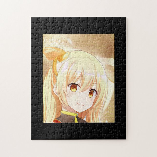 Sväng blond flicka med öga anime manga pussel (Vertikal)