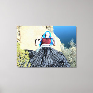 Sväng cosplay-flicka inslaget canvas