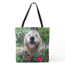 Sväng Golden Retriever Hund bland blommor