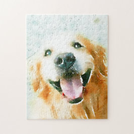 Sväng Golden Retriever i vattenfärg Pussel
