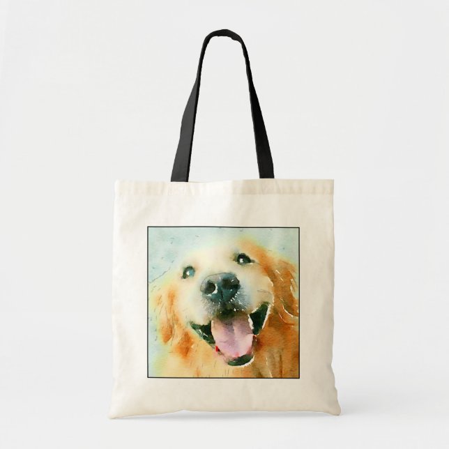 Sväng Golden Retriever i vattenfärg Tygkasse (Framsidan)