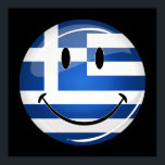 Sväng grekisk Flagga Poster<br><div class="desc">Visa upp ert pride för det vackra Medelhavets land i Grekland med denna lysande runda som ler det grekiska flagga.</div>