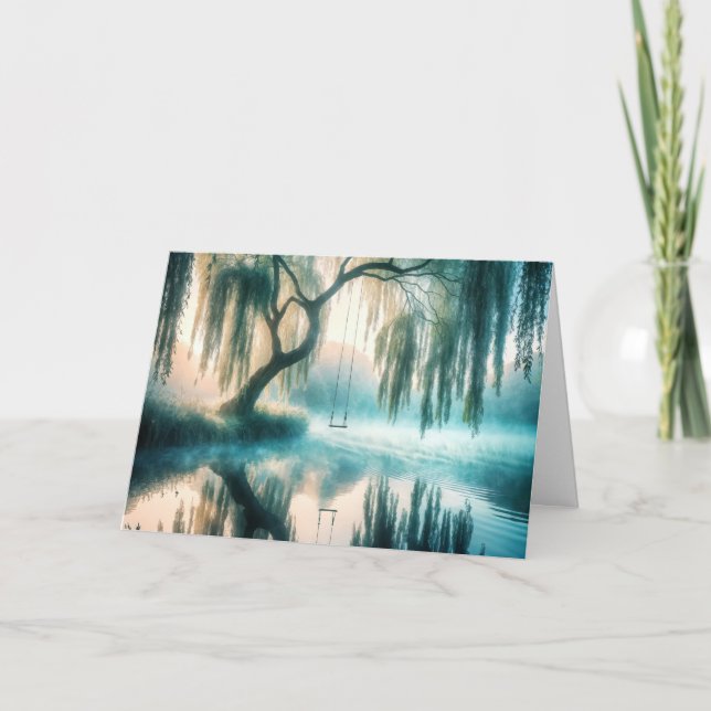 Sväng hängning från en Träd-tanke. Kort (Framsida)