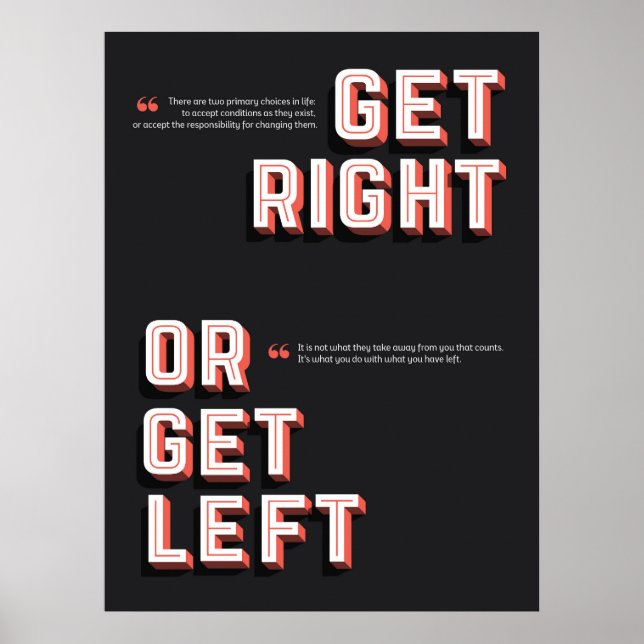 Sväng höger eller sväng vänster poster (Framsidan)