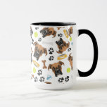 Sväng Hund Boxer Mugg<br><div class="desc">Sömmande Hund Boxer - Sömlöst mönster med lekfull illustration av hund och tass avtryck. Den leende hund är en underbarare gåva till hundägare.</div>