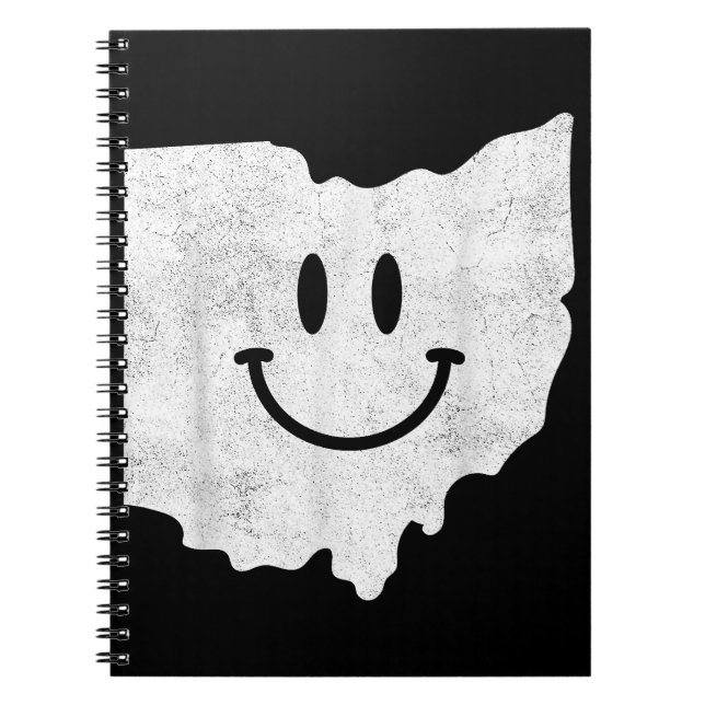 Sväng i OH - Funny Ohio Lycklig Ansikte Anteckningsbok (Framsidan)