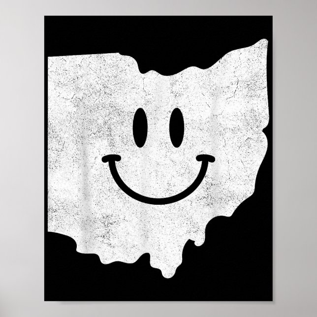 Sväng i OH - Funny Ohio Lycklig Ansikte Poster (Framsidan)