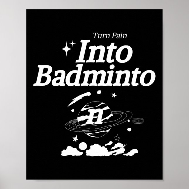 Sväng in smärta i Badminton-rackets skyttelsporter Poster (Framsidan)