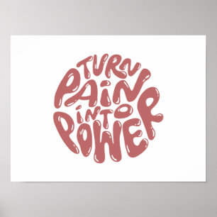 Sväng in smärtan i strömmen - inspirerande tal poster