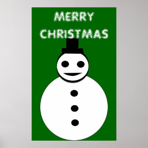 Sväng Jul Snögubbe Poster