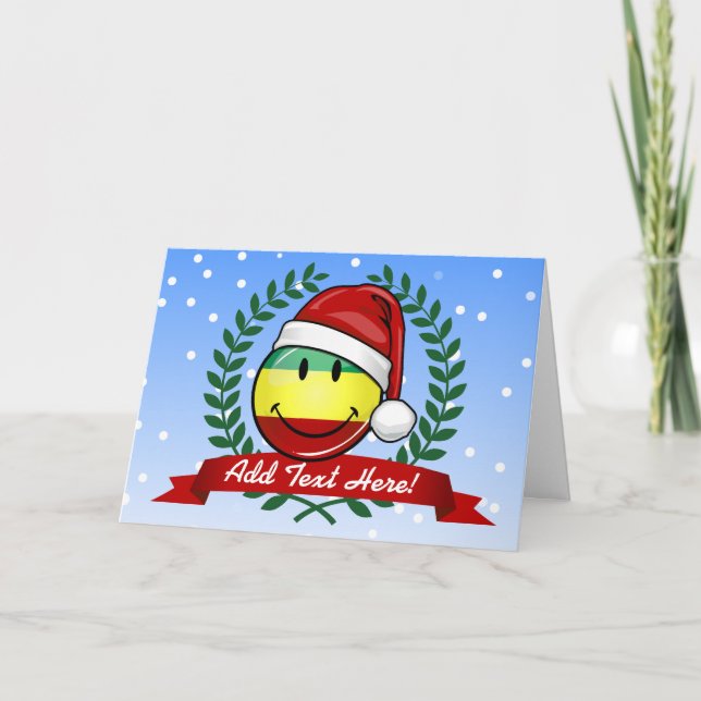 Sväng jul Stil Rastafarian Flagga Helgkort (Framsida)