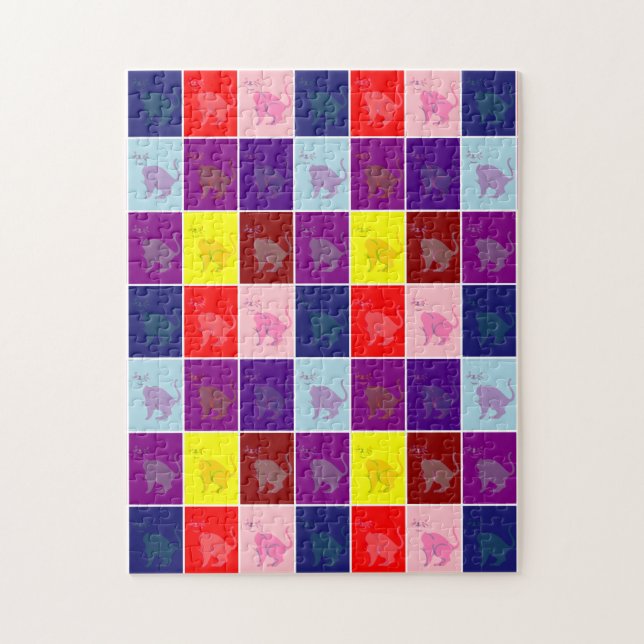 Sväng kattpopkonst pussel (Vertikal)