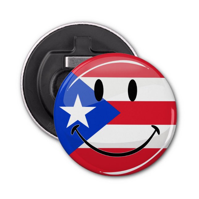 Sväng Puerto Rican-Flagga Flasköppnare (Framsidan)