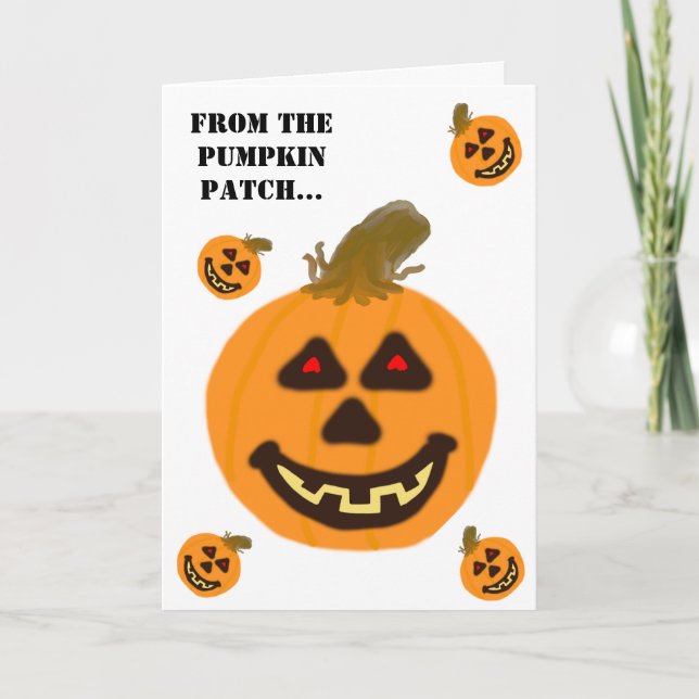 Sväng Pumpkin Patch Halloween-kort Kort (Framsida)
