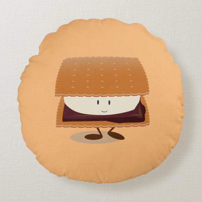 Sväng S:more Food Round Pillow Rund Kudde (Framsidan)