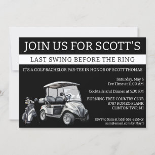 Sväng senast före Ring! Golf Bachelor Party Inbjudningar