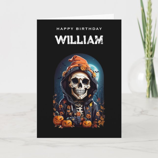 Sväng Skeleton som blir gammal födelsedag Kort (Framsida)