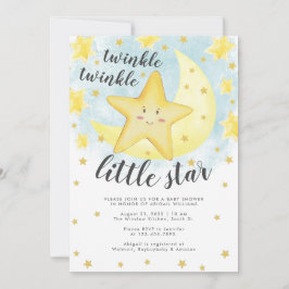 Sväng småstjärnig babystövel i Guld på Cute Smilin Inbjudningar