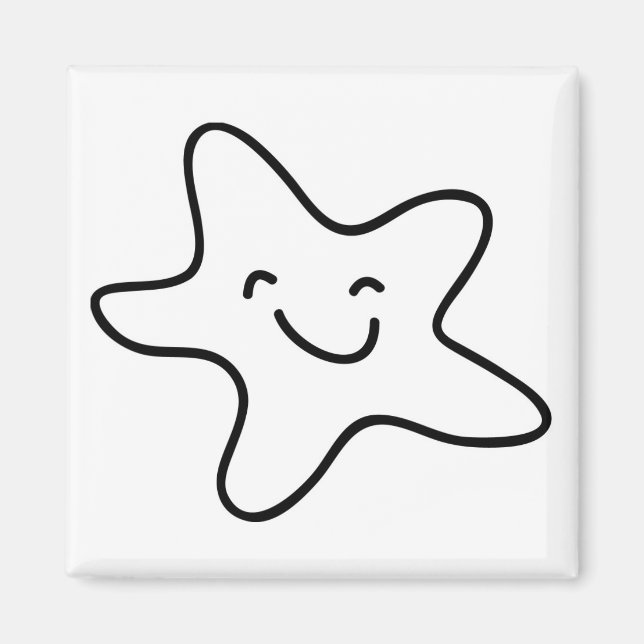 Sväng Starfish Clipart Magnet (Framsidan)