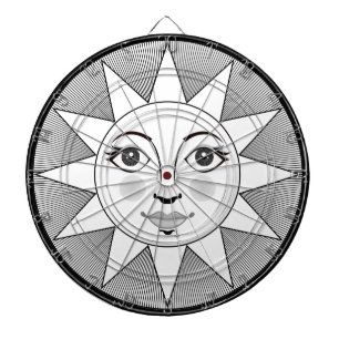 Sväng svart och vit astronomisk symbol Sol Ansikte Darttavla