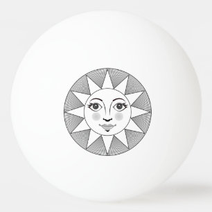 Sväng svart och vit astronomisk symbol Sol Ansikte Pingisboll