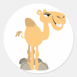 Sväng Tecknad Camel Sticker Runt Klistermärke