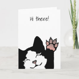 Sväng Tuxedo Cat Hi där Kort