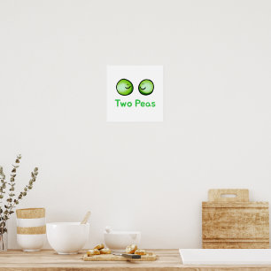 Sväng två ärter, Cute Vänskap Art Poster