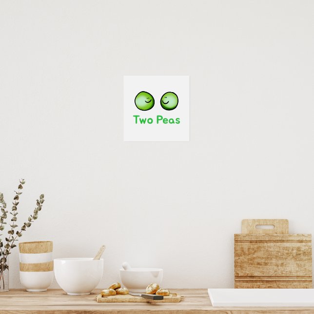 Sväng två ärter, Cute Vänskap Art Poster (Kök)
