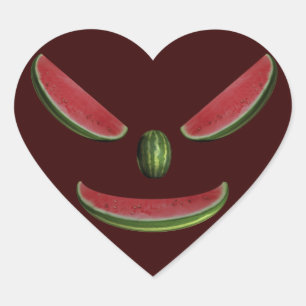 Sväng vattenmelon Ansikte Hjärtformat Klistermärke