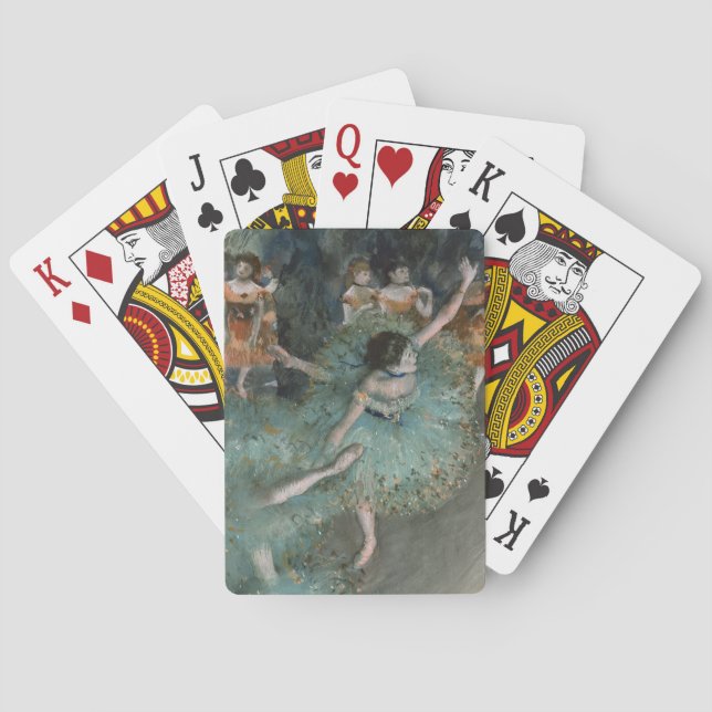 Svänga dansaredansare i gröna Edgar Degas Spel Kort (Baksidan)