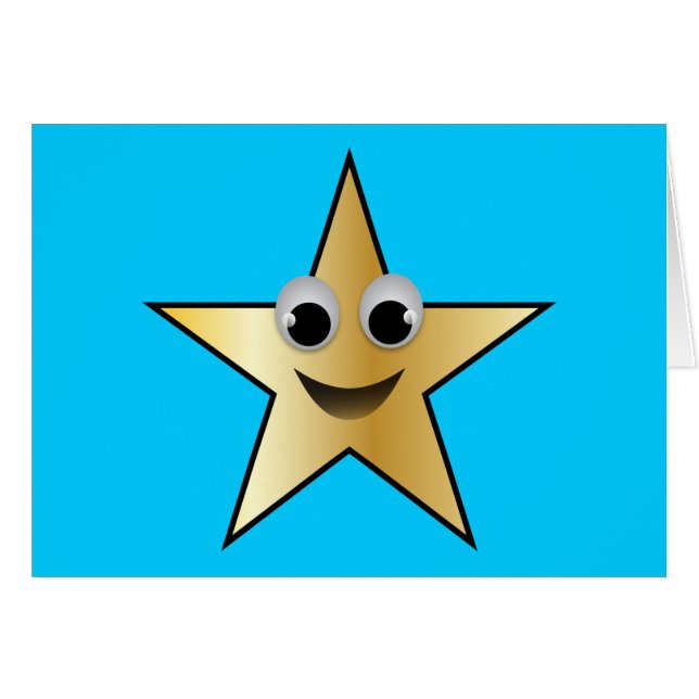 Svänga Färgaden Superstar Character Guld Hälsningskort (Framsidan Horizontal)