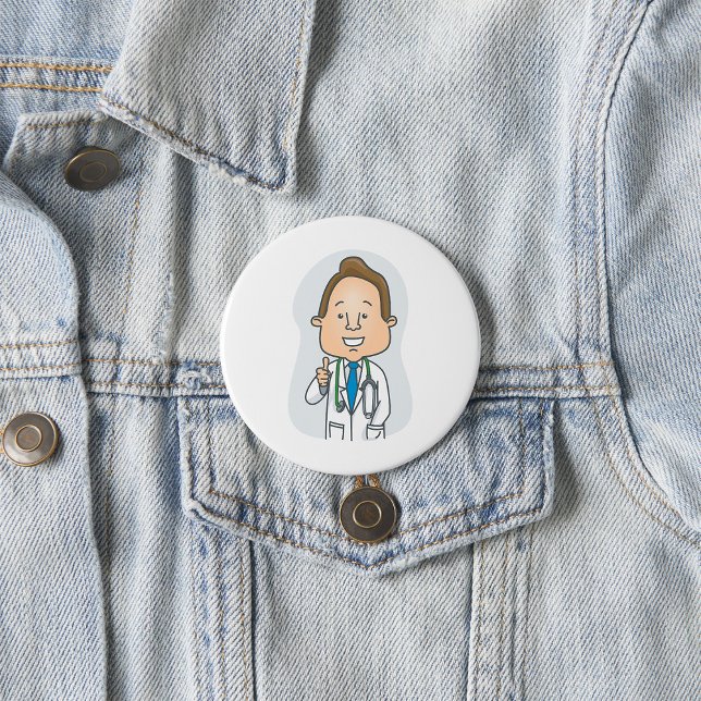 Svänga Ge tummar i Doktor upp till Stetoscope Knapp (Skapare uppladdad)