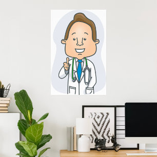 Svänga Ge tummar i Doktor upp till Stetoscope Poster