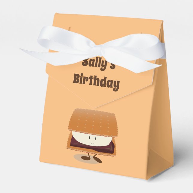 Svänga S:more Favor Box med Ord Presentaskar (Framsidan Sidan)