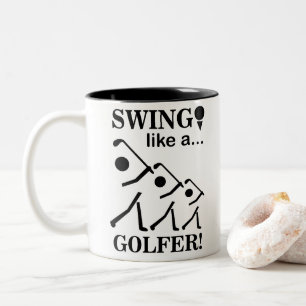 Svänga som en Golfer Golf Två-Tonad Mugg