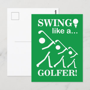 Svänga som en Golfer Golf Vykort