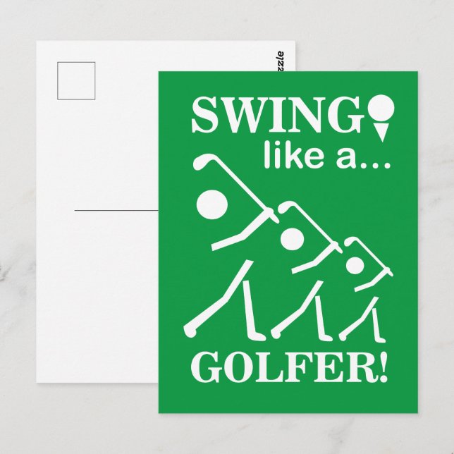 Svänga som en Golfer Golf Vykort (Fram/baksida)